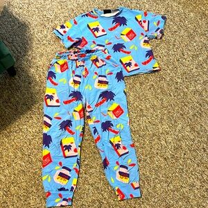 LA palm tree print set from Nooworks. Size M.